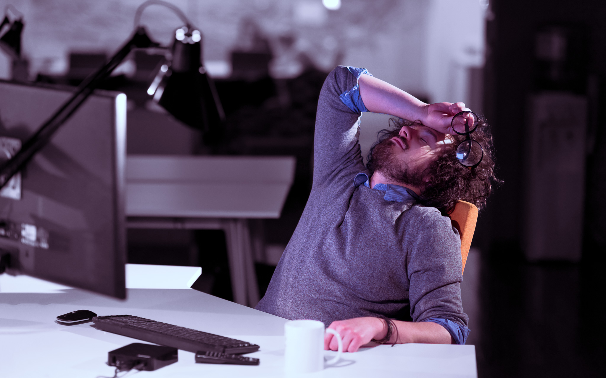 businessman relaxing at the desk